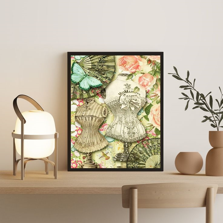 Quadro Manequins De Costura Com Flores