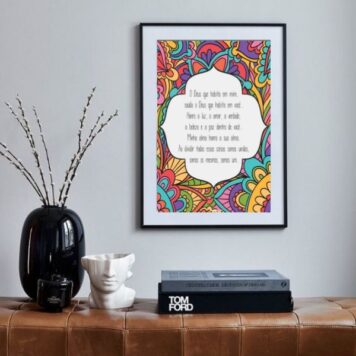 Quadro Mantra O Deus Que Habita Em Mim- 60x48 Cm