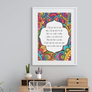 Quadro Mantra O Deus Que Habita Em Mim- 60x48 Cm