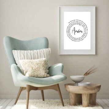Quadro Minimalista Oração Pai Nosso Espiral- 60x48 Cm