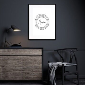 Quadro Minimalista Oração Pai Nosso Espiral- 60x48 Cm
