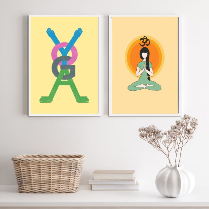 Kit 2 Quadros Decorativos Yoga- Namastê