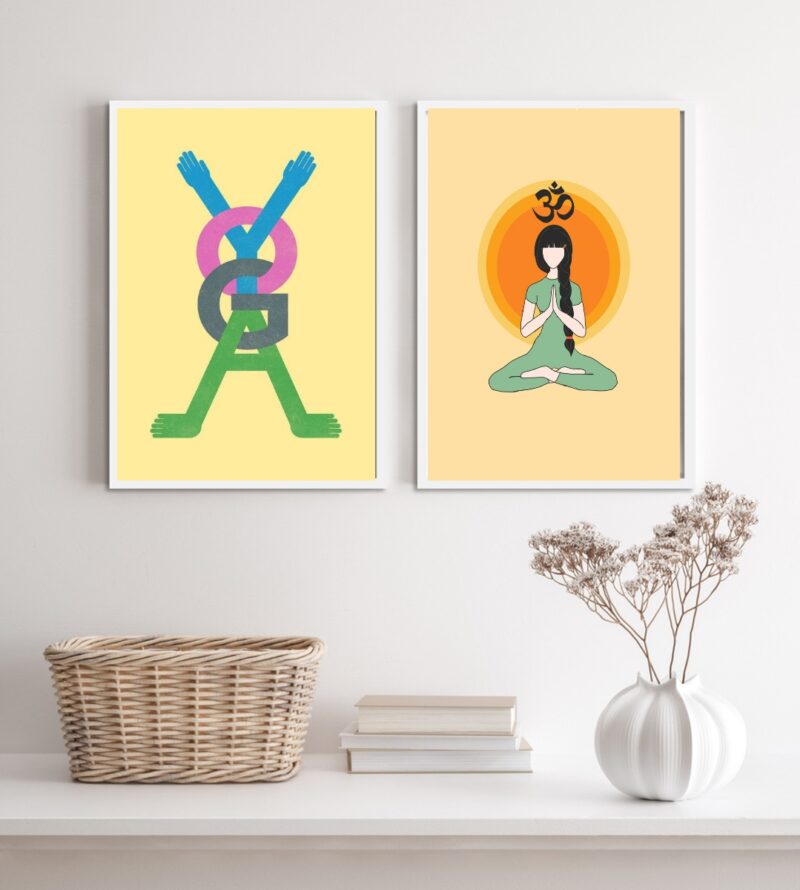 Kit 2 Quadros Decorativos Yoga- Namastê