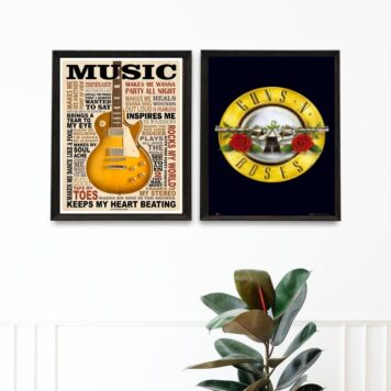 Kit 2 Quadros Music Life - Guns 'N' Roses B
