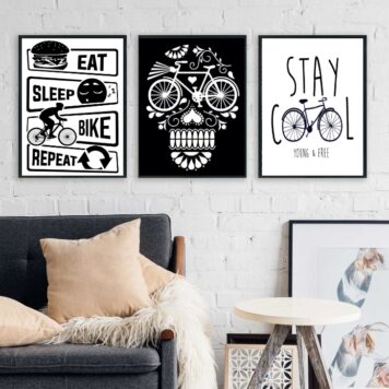 Kit 3 Quadros Decorativos Cantinho Da Bike