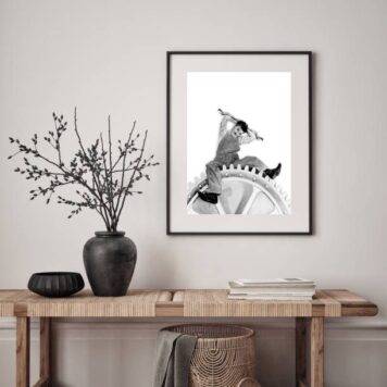 Quadro Charlie Chaplin Engrenagem - 60X48 Cm B