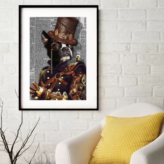 Quadro Decorativo Bulldog - 60x48 Cm