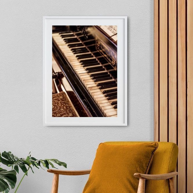Quadro Decorativo Fotografia Piano 60x48 Cm