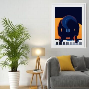 Quadro Decorativo Jazz Piano 60x48 Cm B