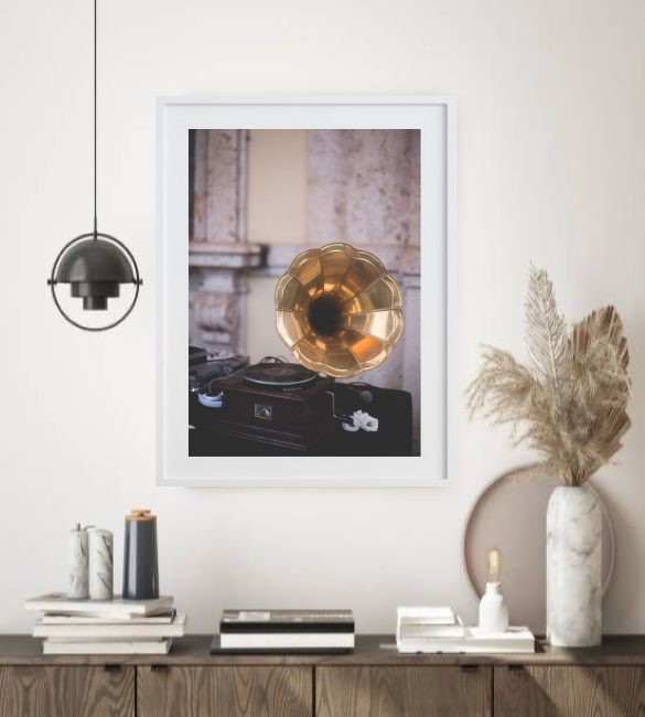 Quadro Fotografia Gramofone 60x48 Cm