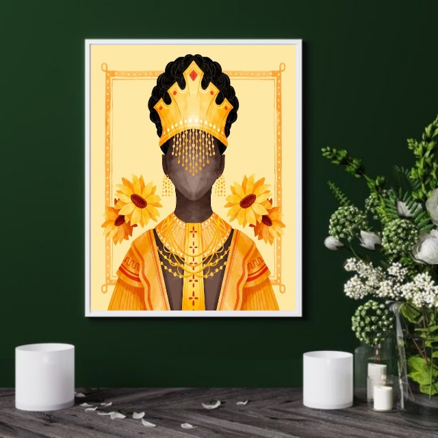 Quadro Orixá Iansã - Candomblé - 60x48 Cm