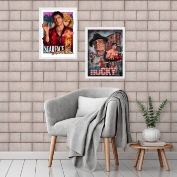 Kit 2 Quadros Filmes Rocky e Scarface B