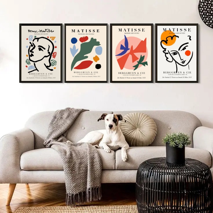 Kit 4 Quadros Arte Contemporânea Matisse