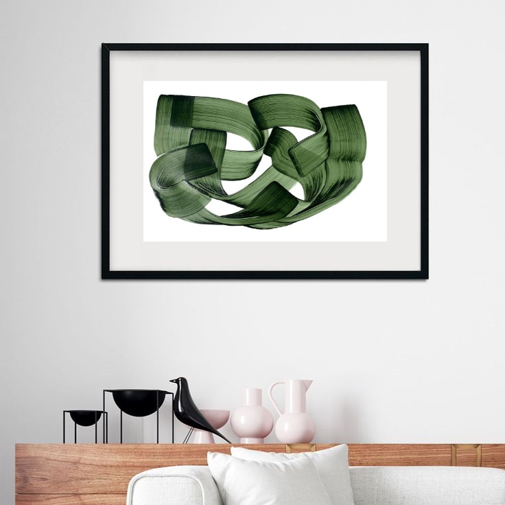 Quadro Abstrato Emaranhado Verde - 60x48 Cm