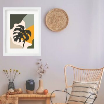 Quadro Abstrato Folha - 60x48 Cm B