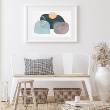 Quadro Abstrato Horizontal Suave - 60x48 Cm B