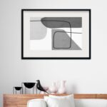 Quadro Abstrato Minimalista Cinza Industrial - 60x48 Cm