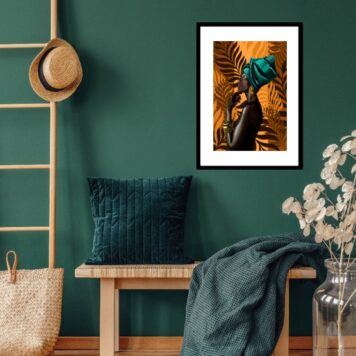 Quadro Africana Folhagens - 60x48 Cm B