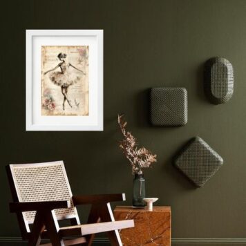 Quadro Bailarina Vintage - 60x48 Cm B