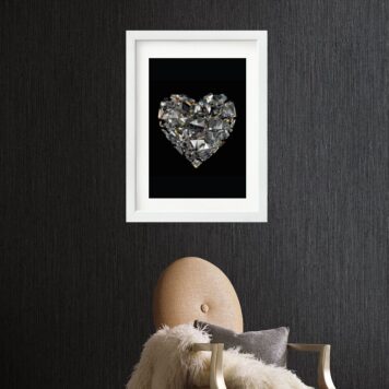 Quadro Coração De Diamantes - 60x48 Cm B