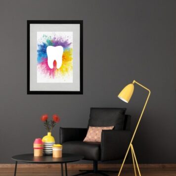 Quadro Dente Aquarela - 60x48 Cm B