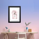 Quadro Feminino Fashion Flor e Perfume - 60x48 Cm