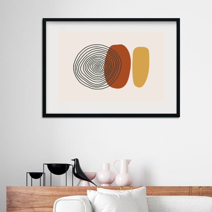 Quadro Horizontal Boho Formas - 60x48 Cm