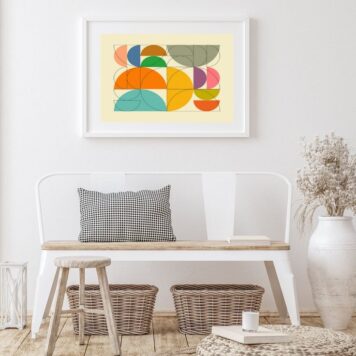 Quadro Horizontal Geométrico Cores - 60X48 Cm B