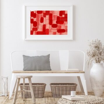 Quadro Horizontal Tons de Vermelho - 60x48 Cm B