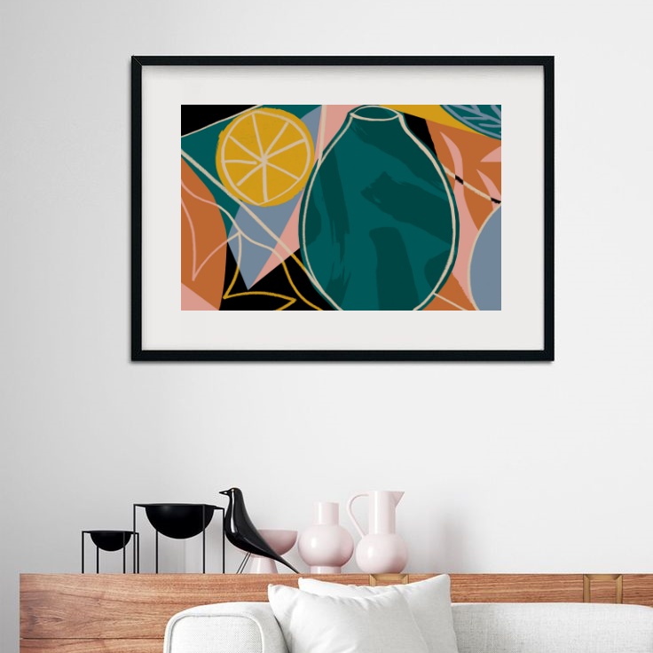 Quadro Para Copa Abstrato Tropical - 60x48 Cm
