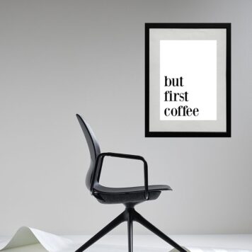 Quadro Para Escritório Frase Café - 60x48 Cm B