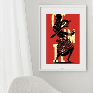 Quadro Poster Candomblé Ogum - 60x48 Cm B