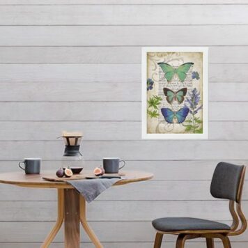 Quadro Trio Borboletas Vintage B