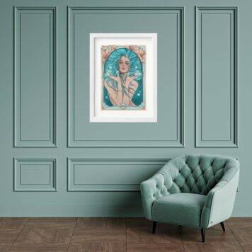 Quadro Vintage Signo Aquário - 60x48 Cm B