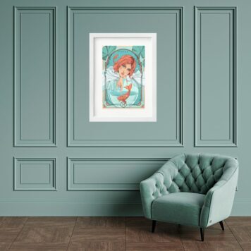 Quadro Vintage Signo Peixes - 60x48 Cm B