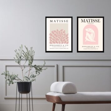 Kit 2 Quadros Artes Matisse Rosa B