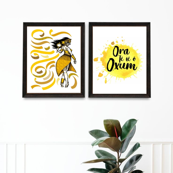 Kit 2 Quadros Orixá Oxum - Saudação