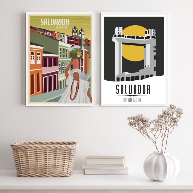 Kit 2 Quadros Posters Salvador - Bahia B