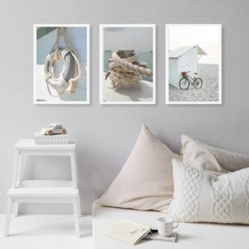 Kit 3 Quadros Coleção Praia Soft B