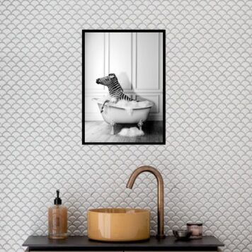 Quadro Banheiro Coleção Animais - Zebrinha B