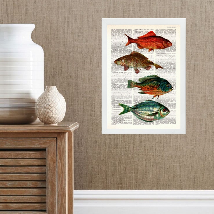 Quadro Casa De Praia- Peixes Coloridos