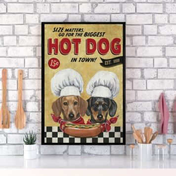 Quadro Cozinha Dachshund - Hot Dog B