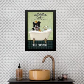 Quadro Decorativo Banheiro Border Collie B