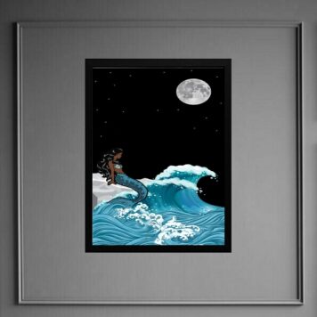 Quadro Iemanjá Sereia Ao Luar B