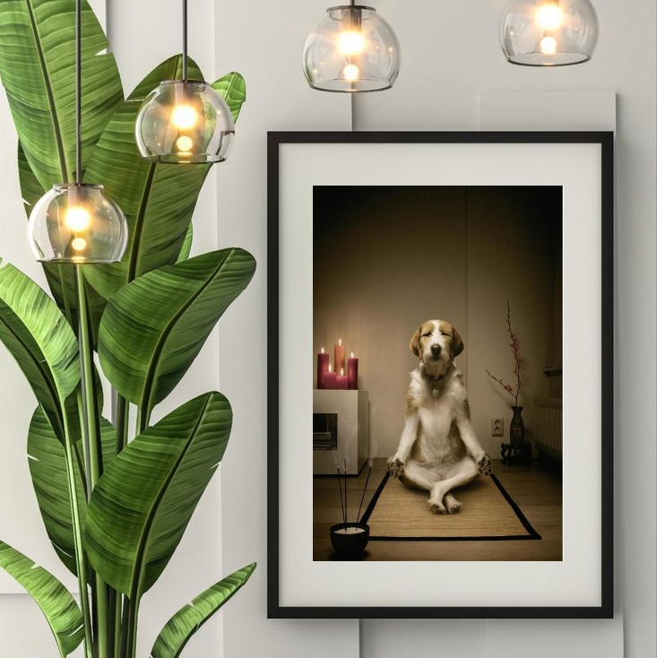Quadro Meditação Canina - 60x48 Cm