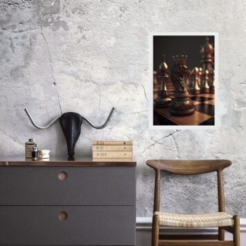 Quadro Tabuleiro Xadrez- Cavalo B