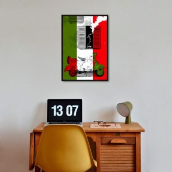 Quadro Vespa - Bandeira Itália B
