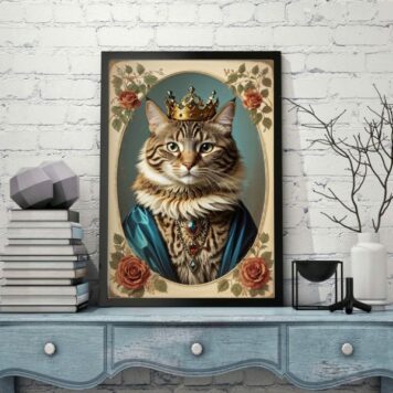 Quadro Vintage - Gatinha Rainha B