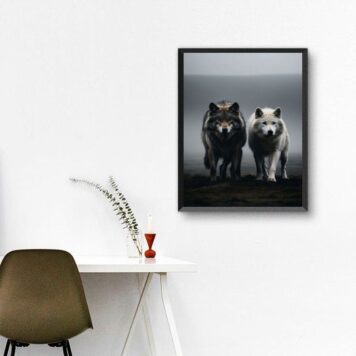 Quadro Arquétipo Casal De Lobos B