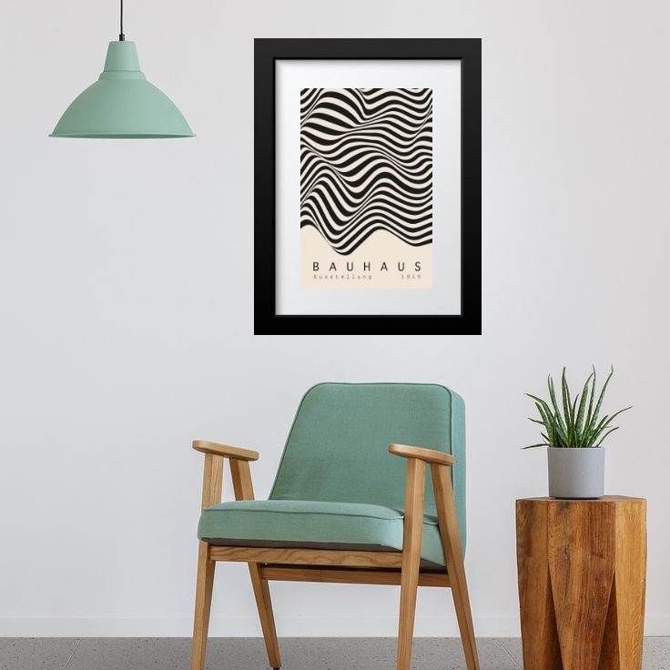 Quadro Bauhaus Ausstellung Ondas - 60x48 Cm